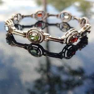 Vintage Sterling & Gemstone Bracelet